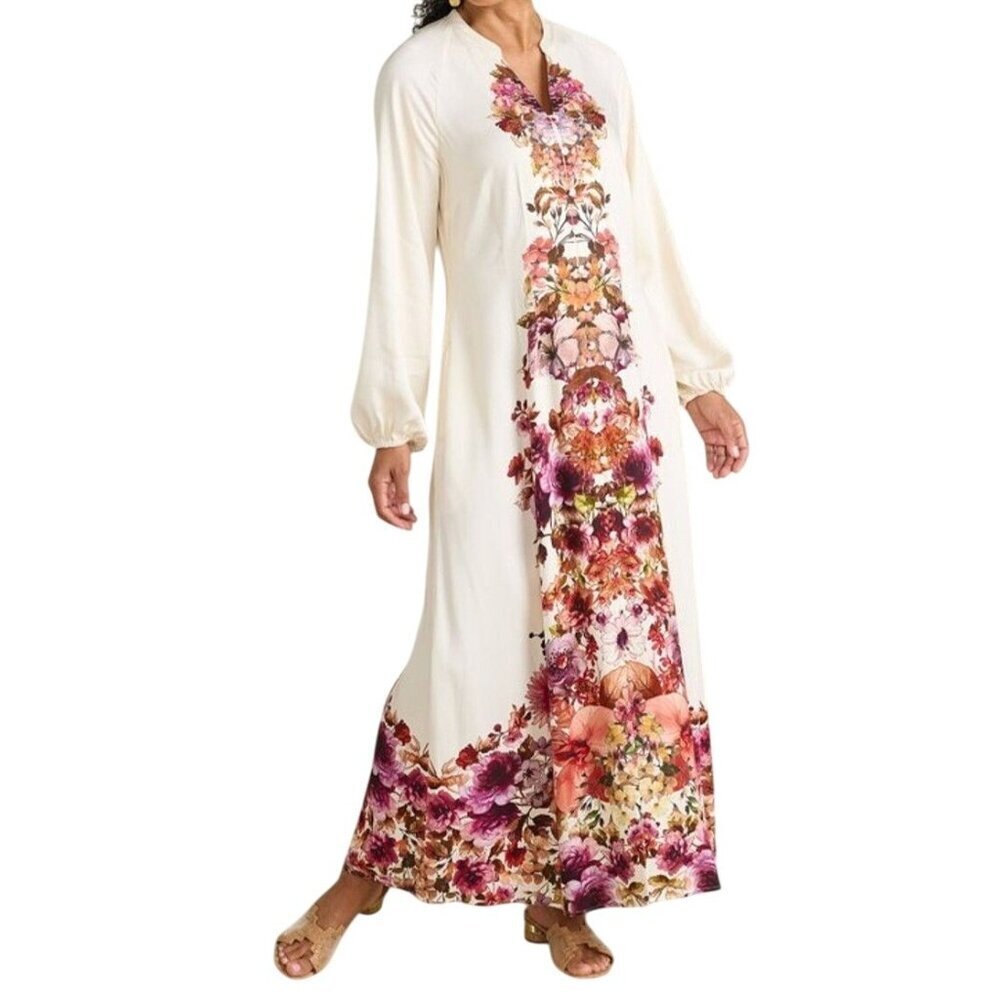 Soft Surroundings Paulette Shirt Dress Maxi Ladies Size XS NEW Cream Color Long